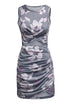 Print Hollow Out Twist Bodycon Mini Dress